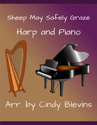 Book cover for Sheep May Safely Graze, Harp and Piano Duet