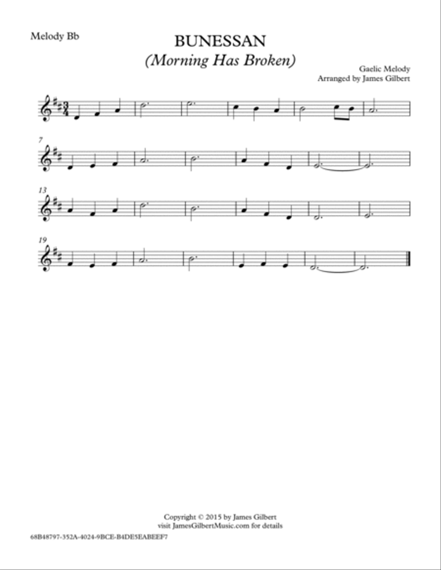 BUNESSAN (Morning Has Broken) Small Ensemble scores gallery preview page 5