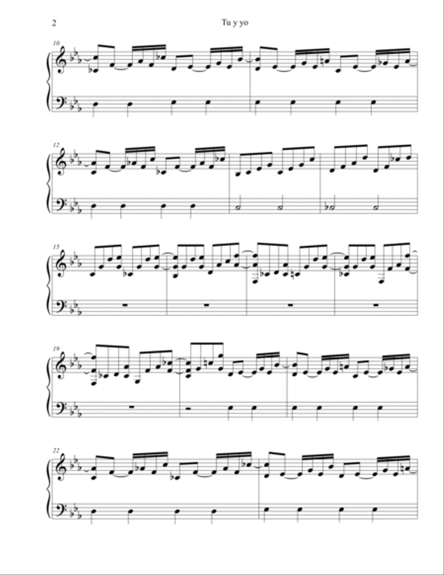 TU Y YO TU Y YO Piano Solo scores gallery preview page 2
