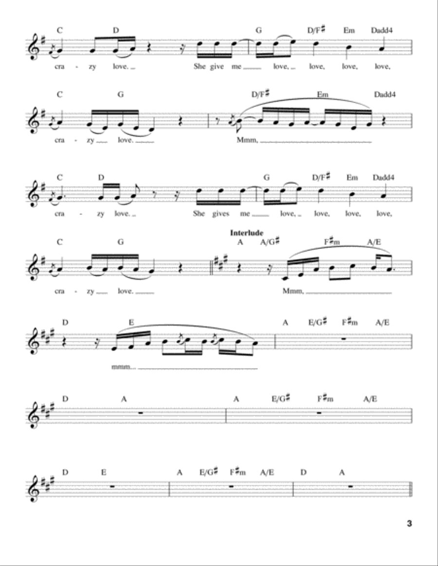 Crazy Love Crazy Love Voice scores gallery preview page 3