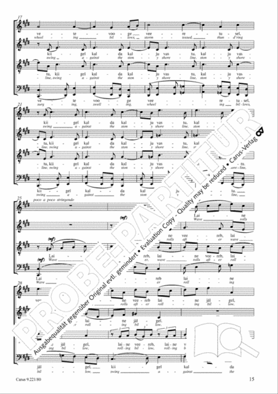 Veljo Tormis: Three soongs from the Epos (Kalevipoeg) Choir scores gallery preview page 16