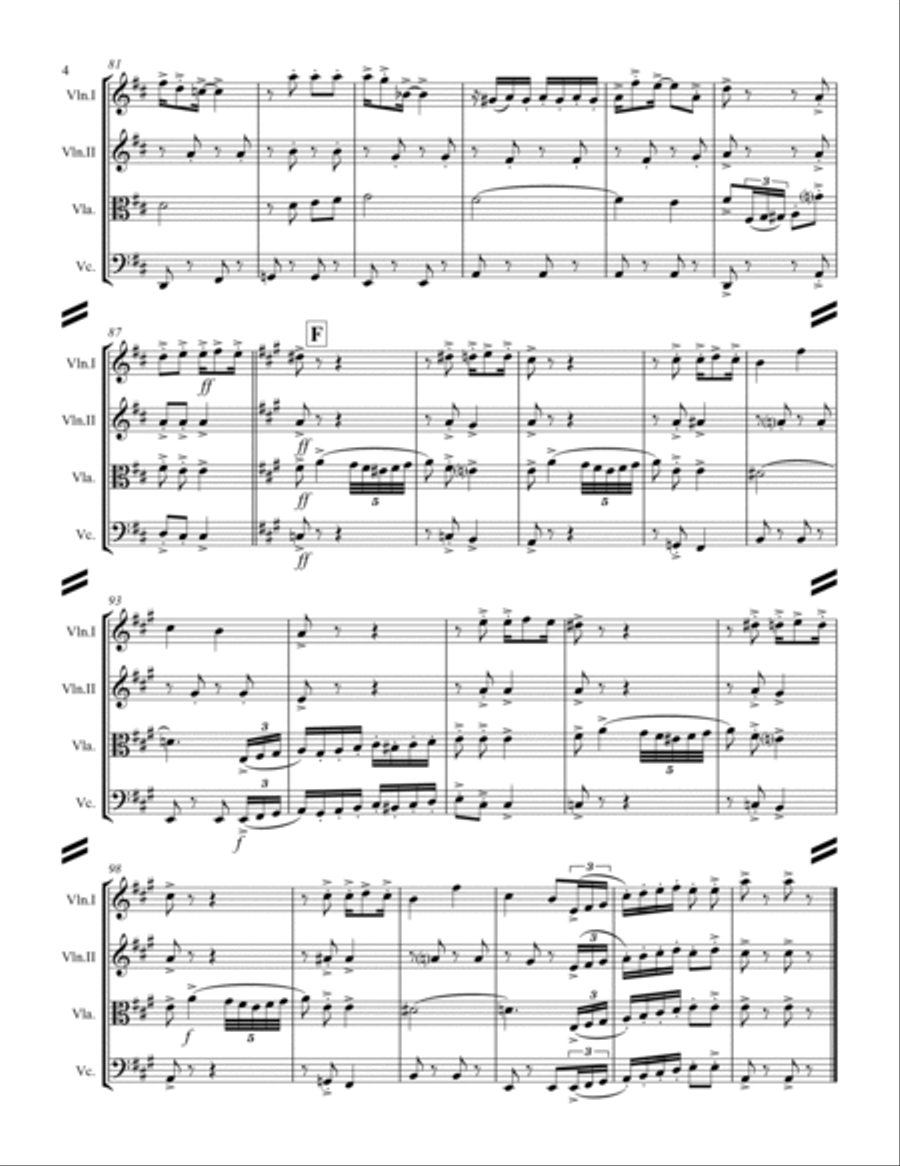 Lassus Trombone (for String Quartet) String Quartet scores gallery preview page 5