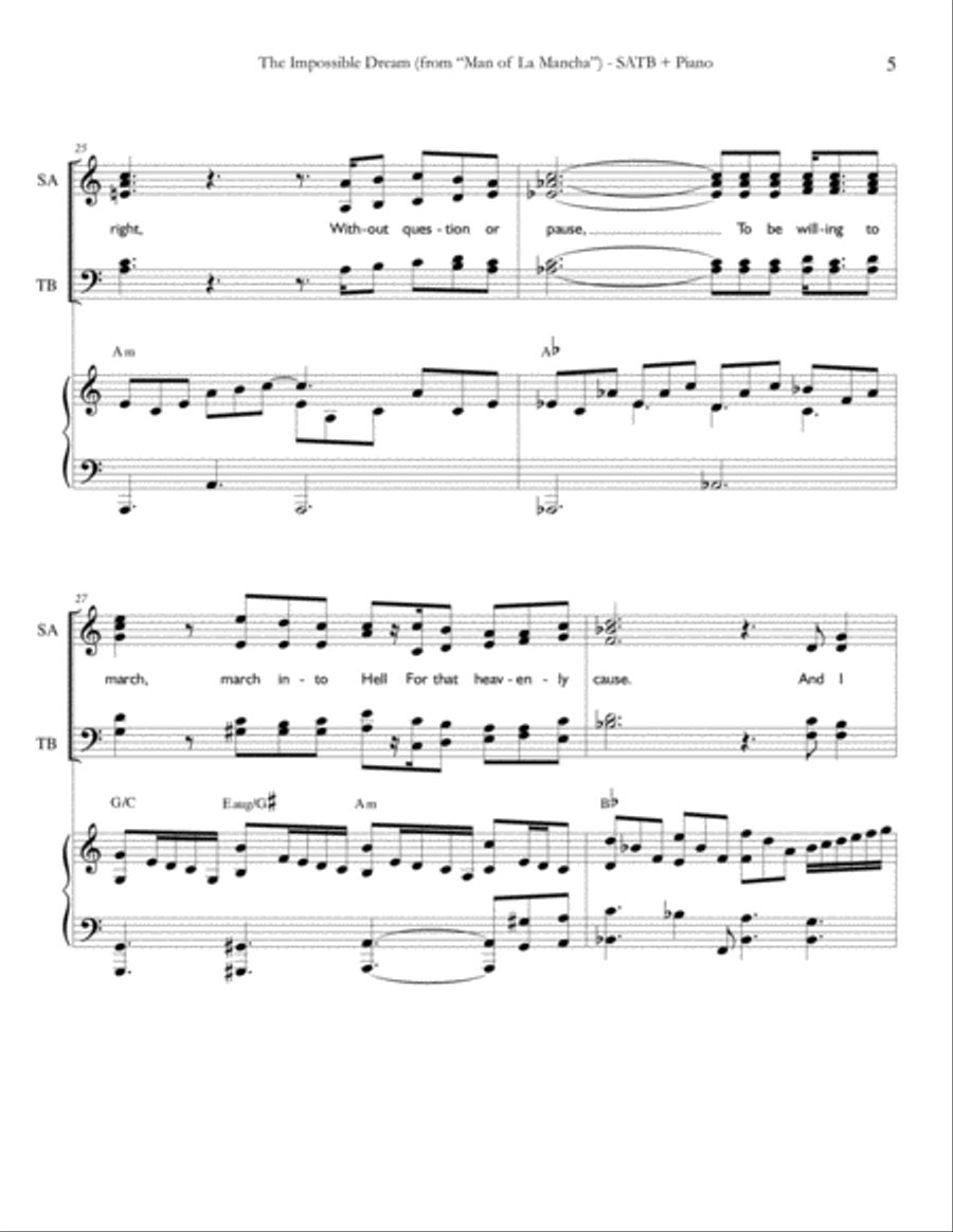 The Impossible Dream 4-Part scores gallery preview page 5