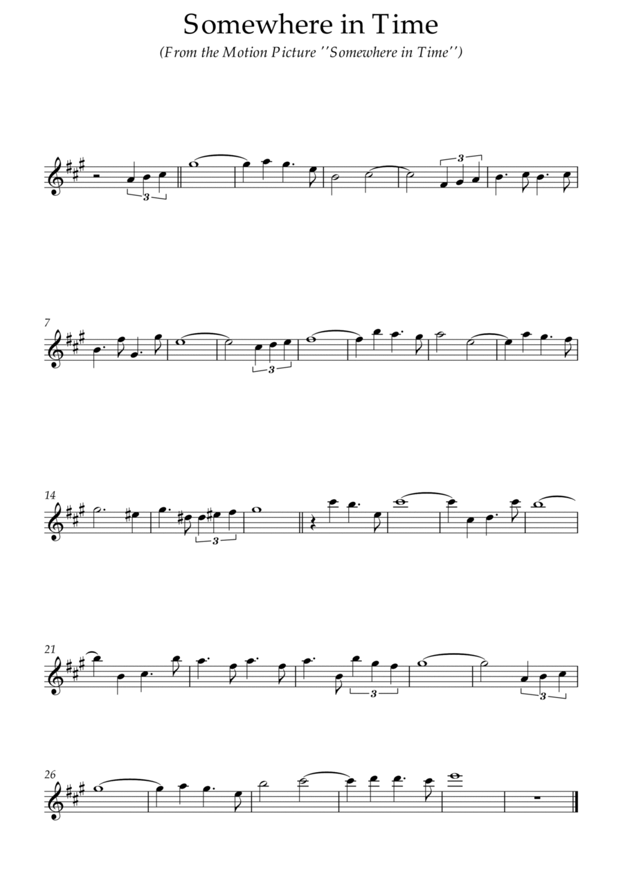 Somewhere in Time - Solo para Saxofone Alto Alto Saxophone scores gallery preview page 1