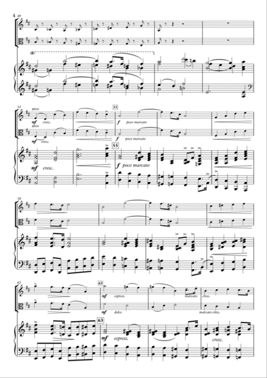 Miniatures, No.9 Marche Militaire, H.89-3 for Violin, Viola & Piano Piano Trio scores gallery preview page 4