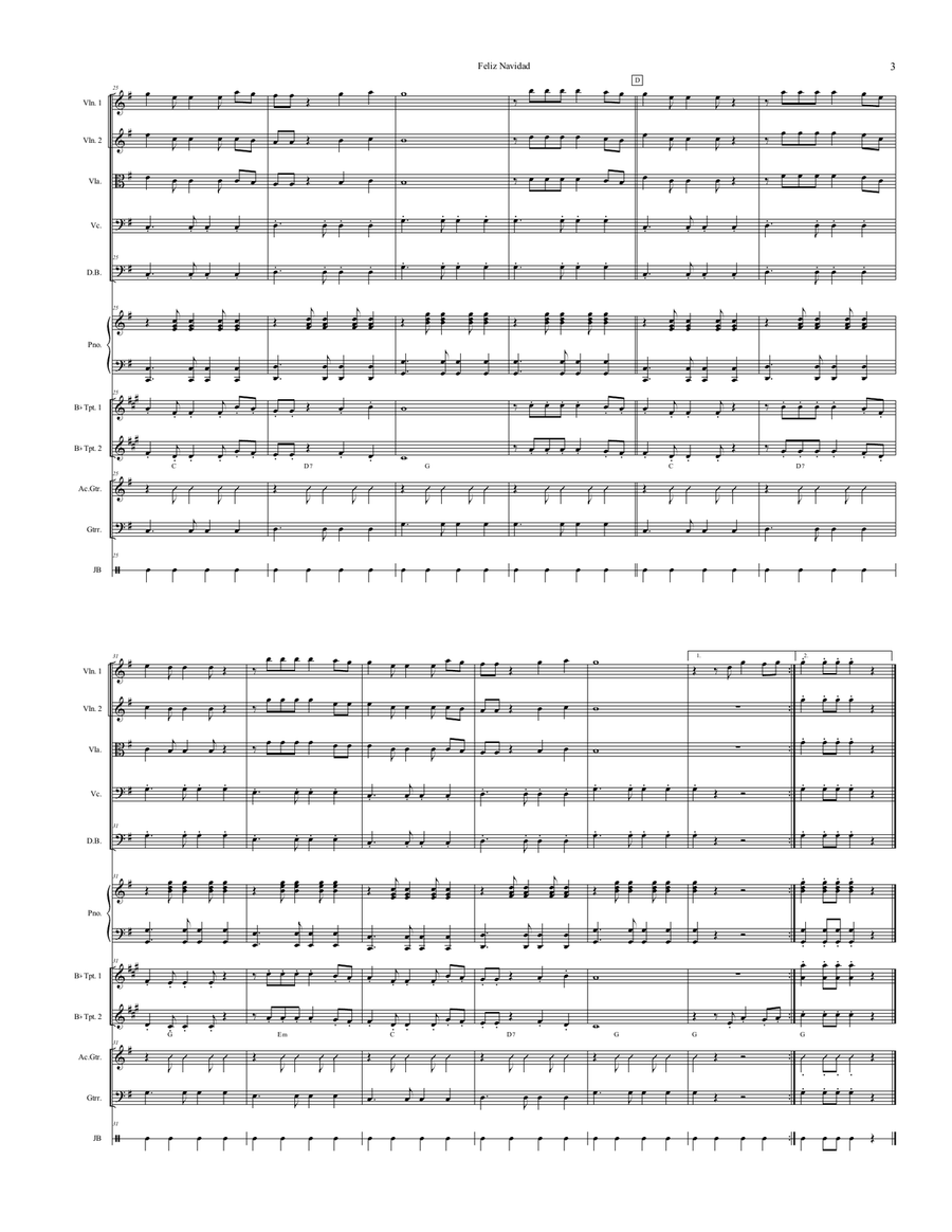 Feliz Navidad Feliz Navidad Full Orchestra scores gallery preview page 3