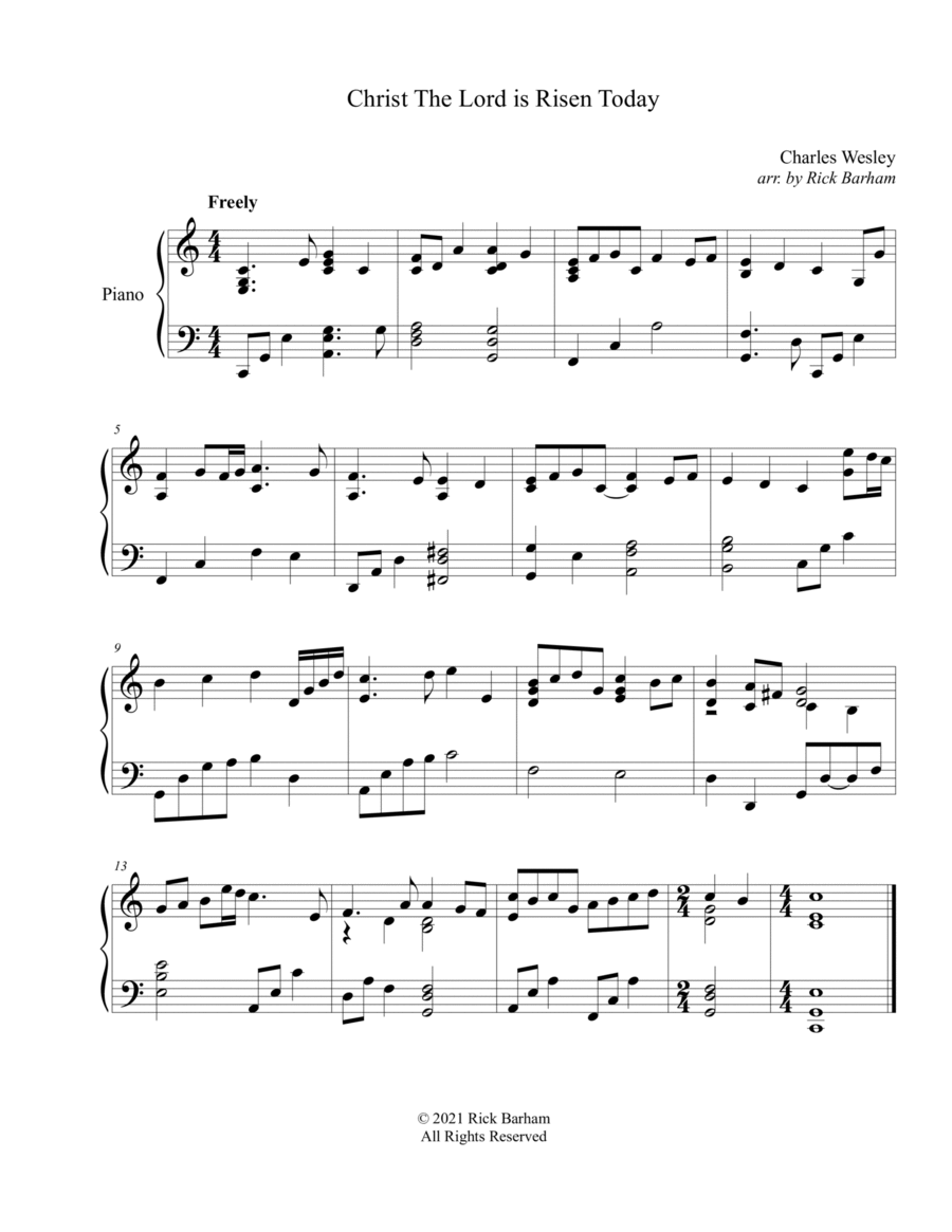 Christ the Lord is Risen Today Piano Solo scores gallery preview page 1
