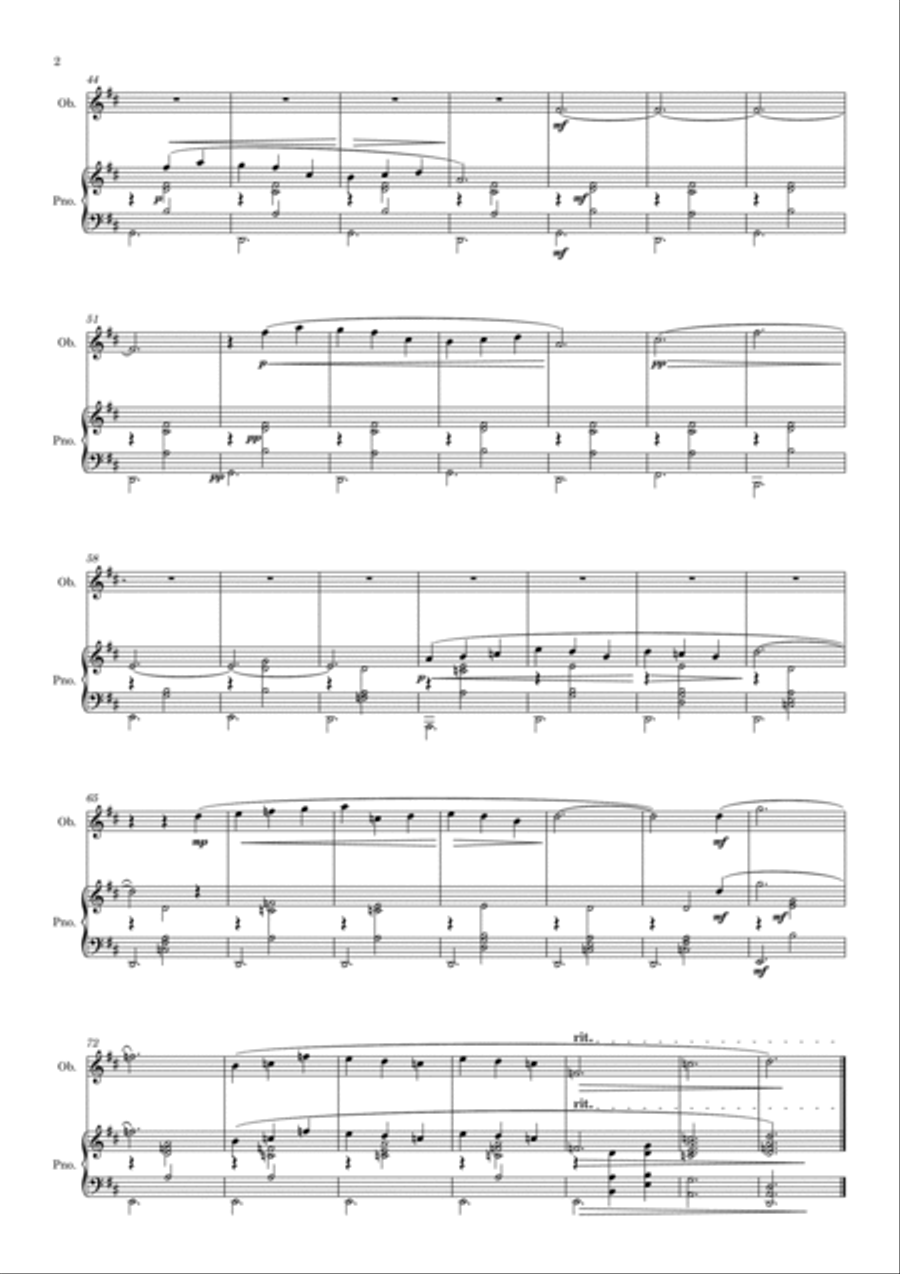 Satie: Gymnopédie No. 1 - oboe and piano Piano scores gallery preview page 3