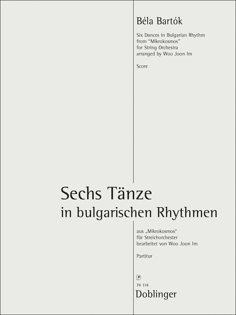 Sechs Tanze in bulgarischen Rhythmen aus Mikrokosmos