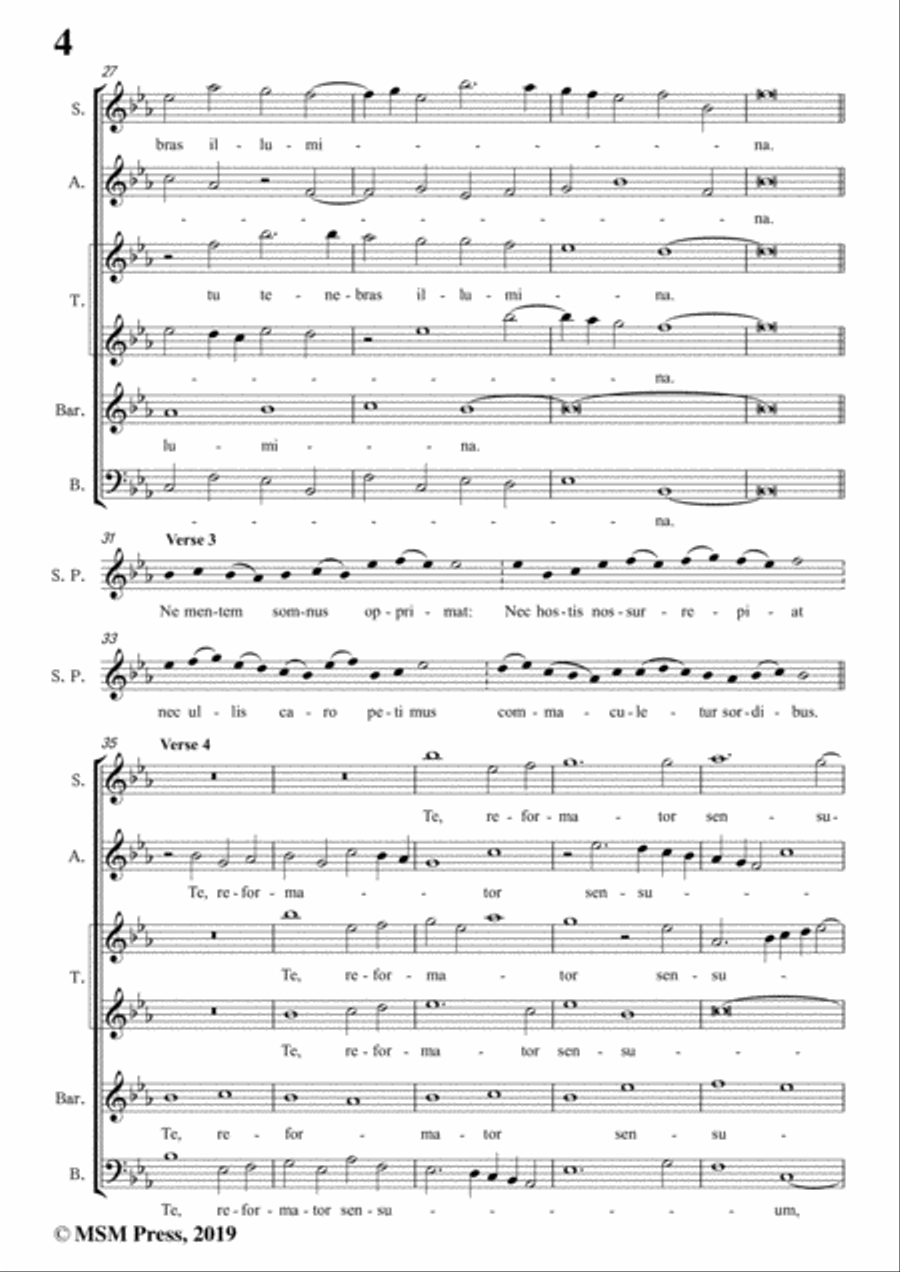 Sheppard-Salvator mundi,Domine,in E flat Major,for A cappella 4-Part scores gallery preview page 6