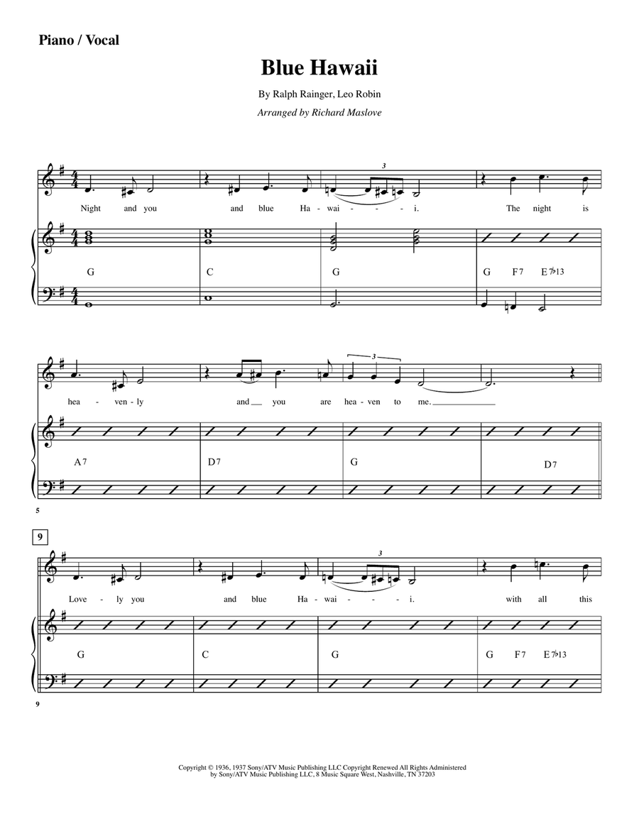 Blue Hawaii Large Ensemble scores gallery preview page 1