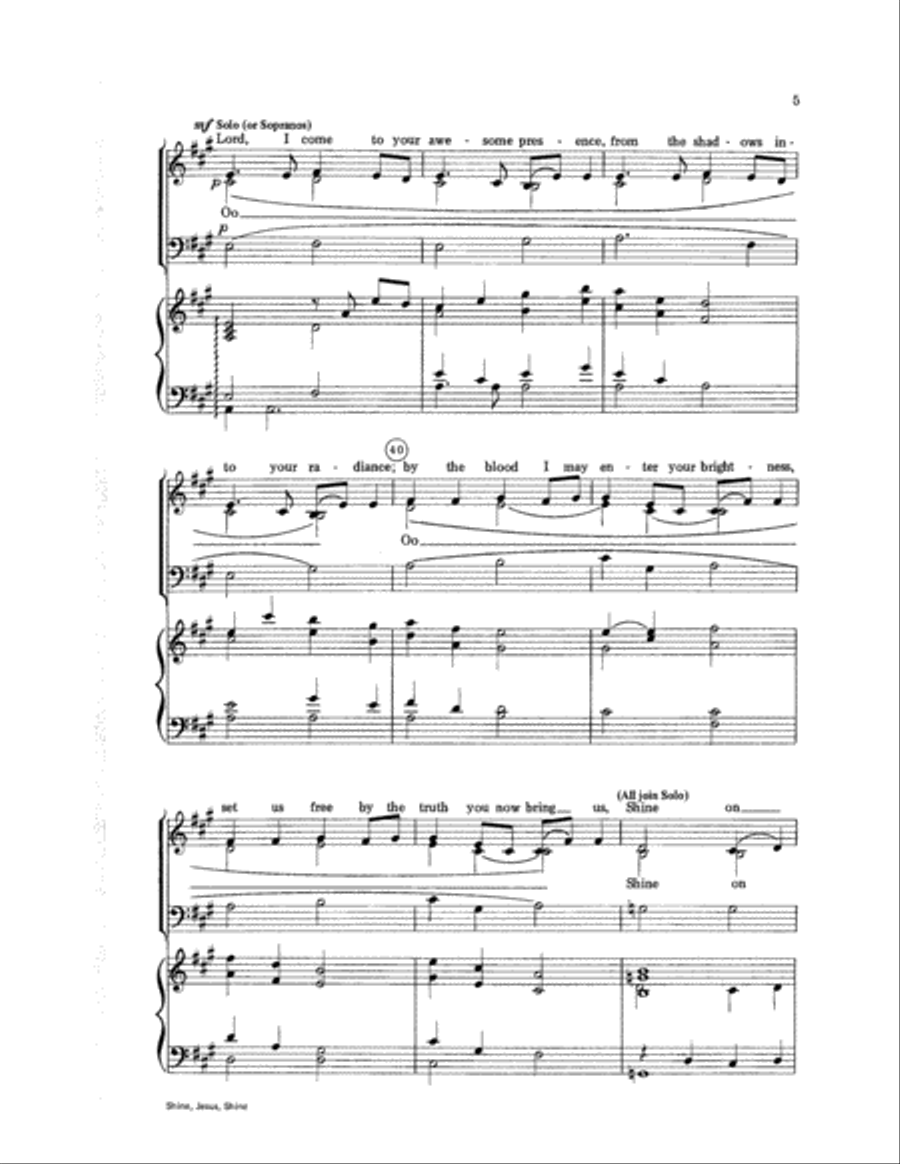 Shine, Jesus, Shine Choir scores gallery preview page 5
