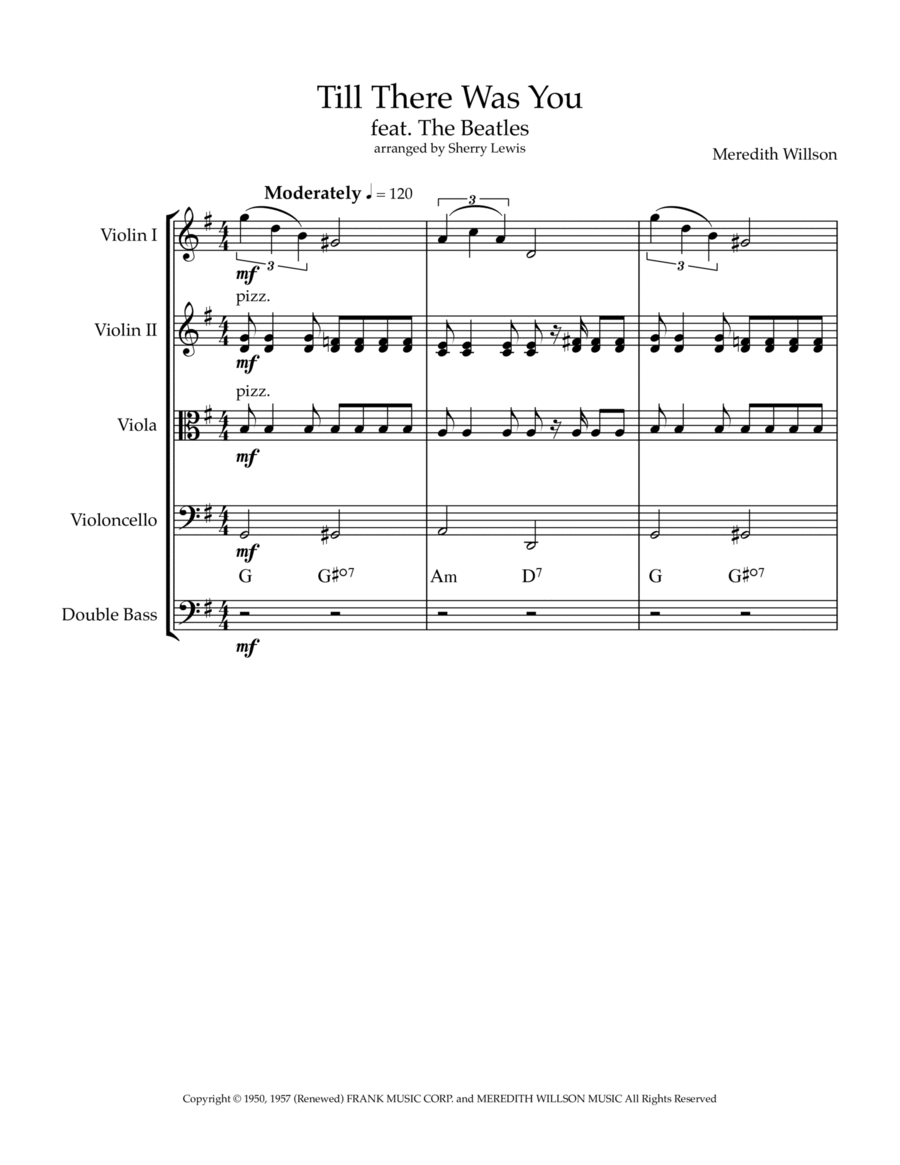 Till There Was You String Quintet scores gallery preview page 1