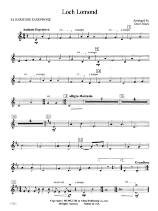 Loch Lomond: E-flat Baritone Saxophone