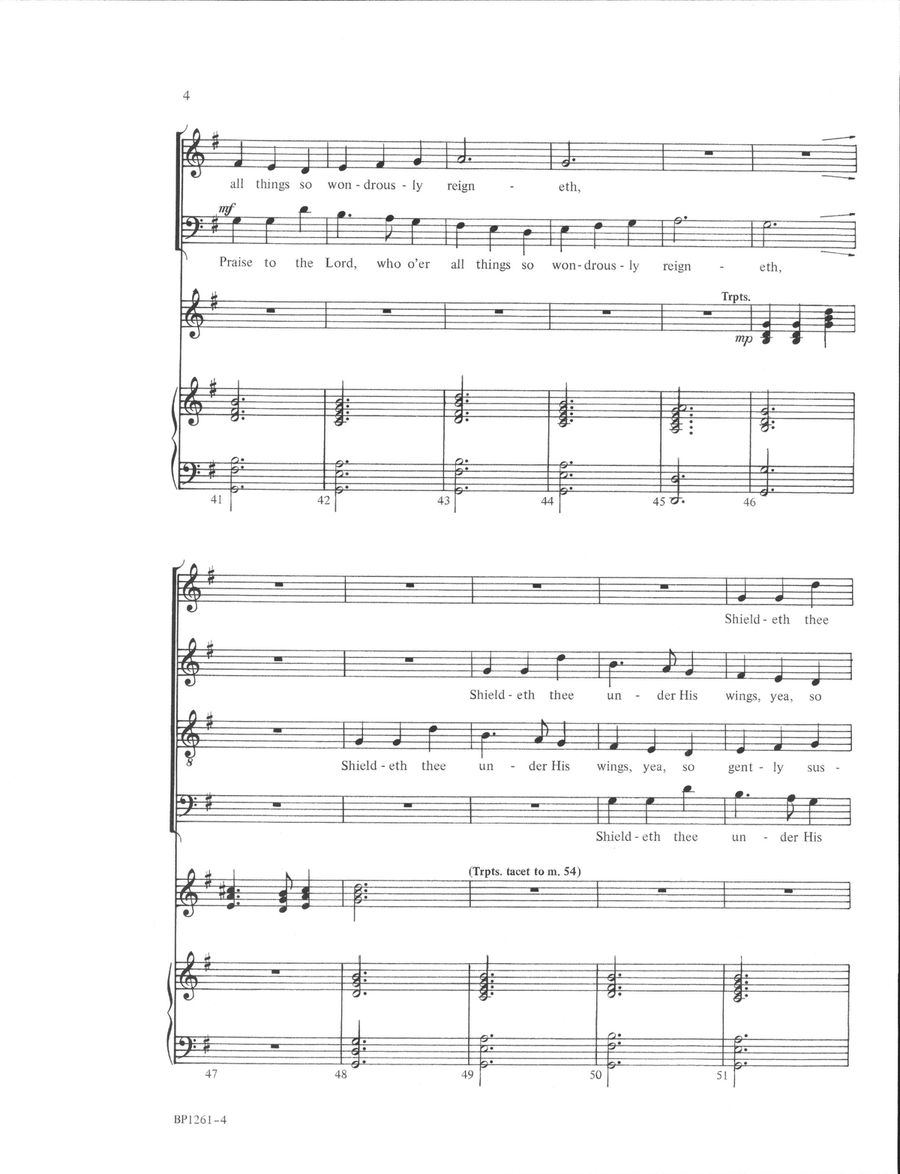 Praise to the Lord, the Almighty - Bacon 4-Part scores gallery preview page 4