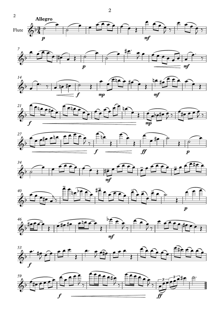 Five Unaccompanied Flute Solos - Intermediate Flute Solo scores gallery preview page 2