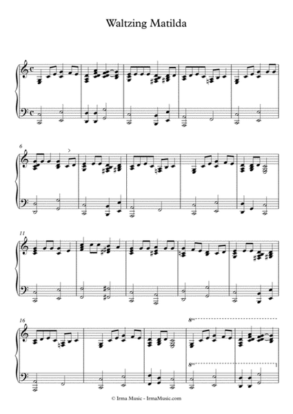Waltzing Matilda for Piano image number null