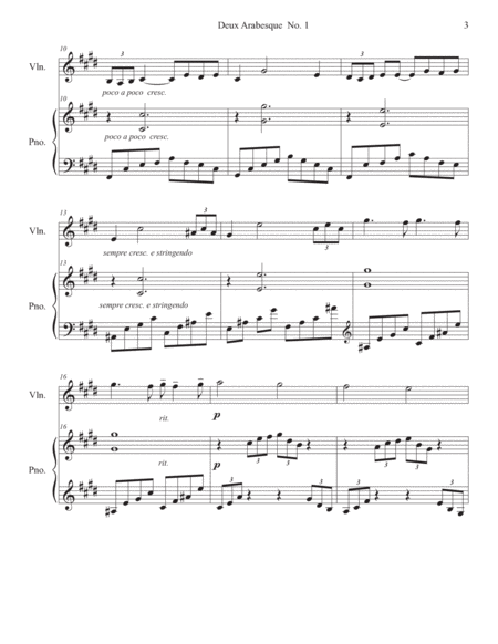 Deux Arabesque No. 1 Violin Solo with Piano Accompaniment image number null