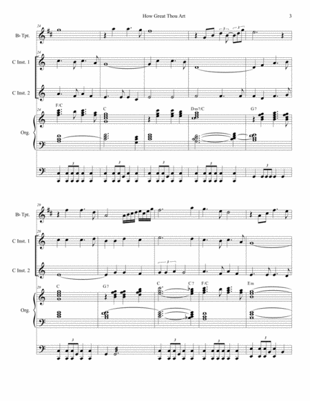 How Great Thou Art (Duet for C-Instruments - Organ Accompaniment) image number null