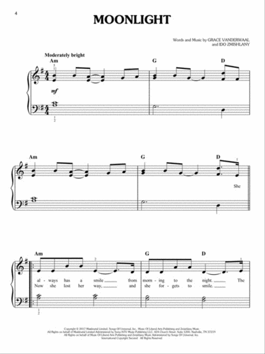 Grace Vanderwaal - Just the Beginning Easy Piano scores gallery preview page 3