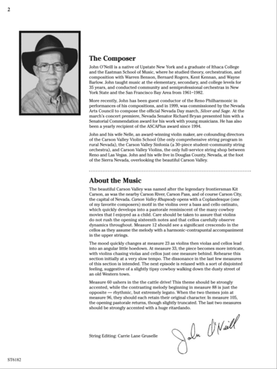 Carson Valley Rhapsody: Score String Orchestra scores gallery preview page 2