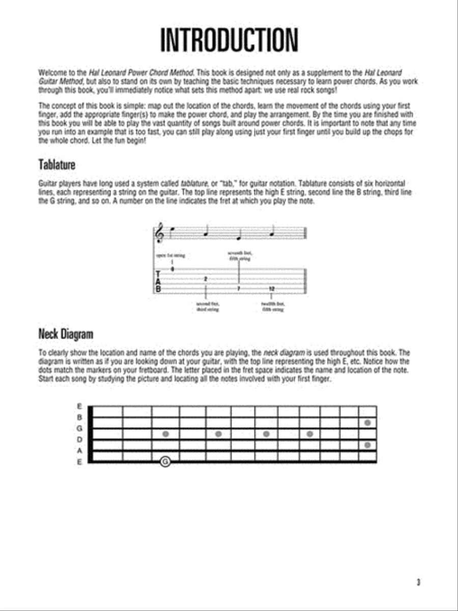 Power Chords Guitar Tablature scores gallery preview page 3