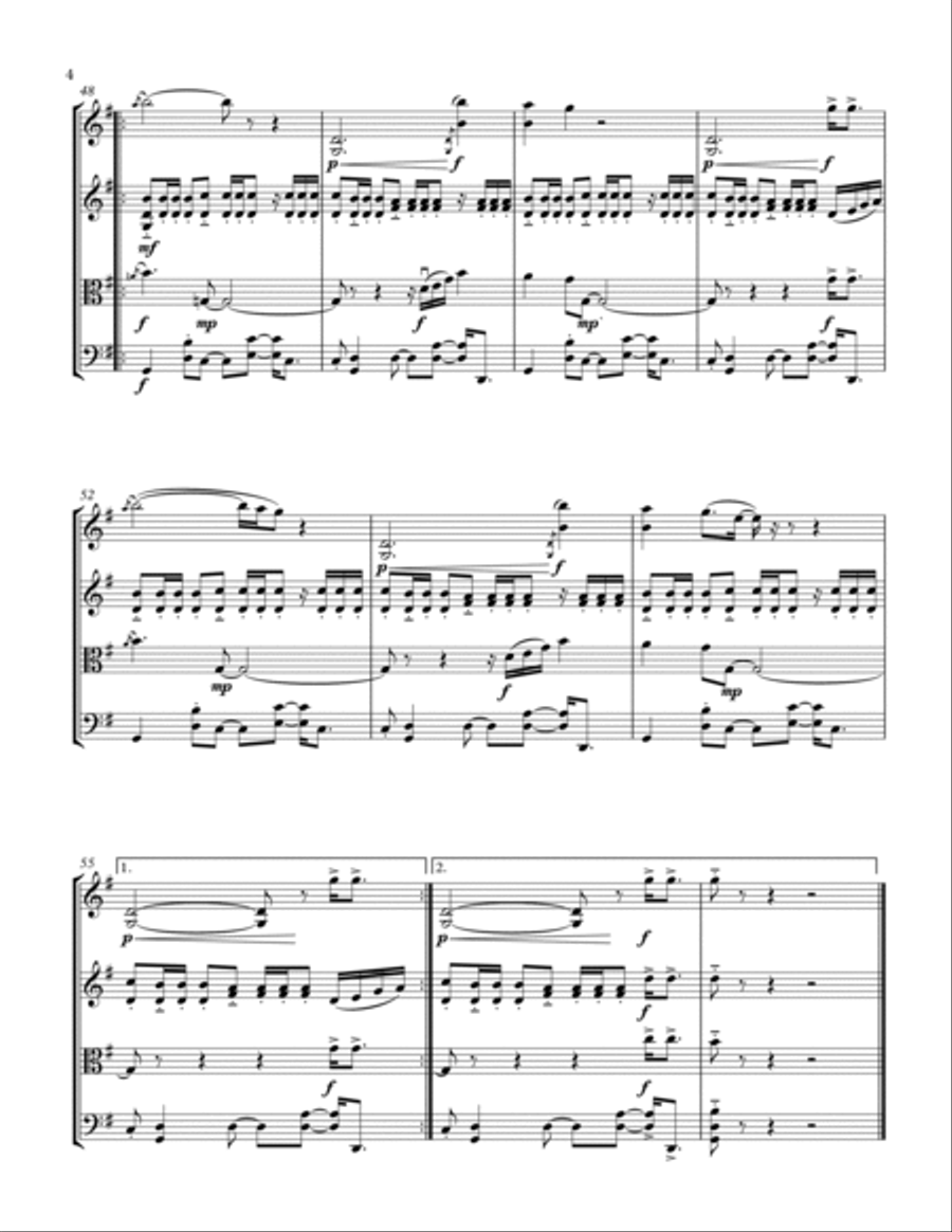 Free Fallin' Free Fallin' String Quartet scores gallery preview page 4