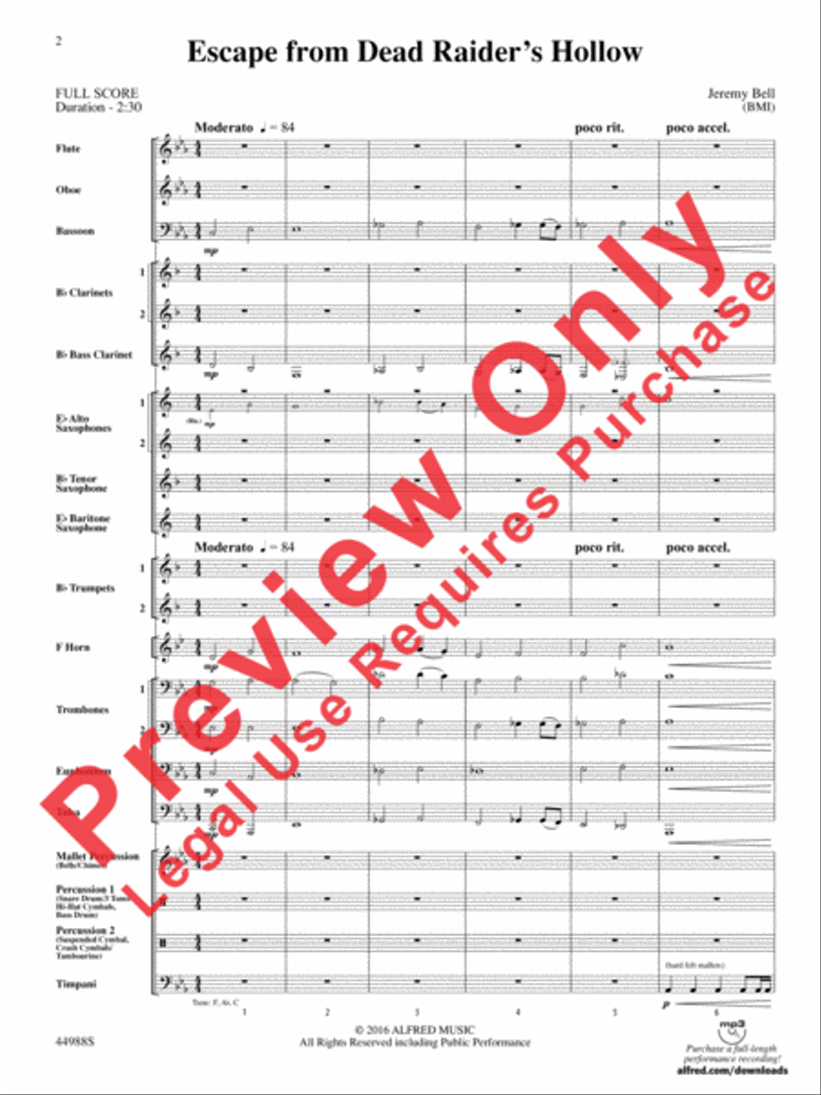 Escape from Dead Raider's Hollow Concert Band scores gallery preview page 3