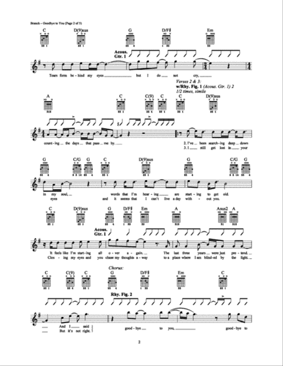 Goodbye to You Electric Guitar scores gallery preview page 2