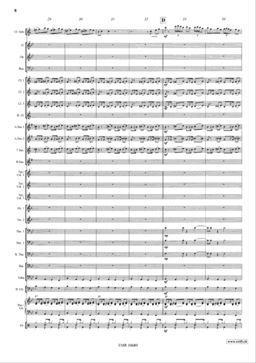 Concerto For Clarinet Concert Band scores gallery preview page 9