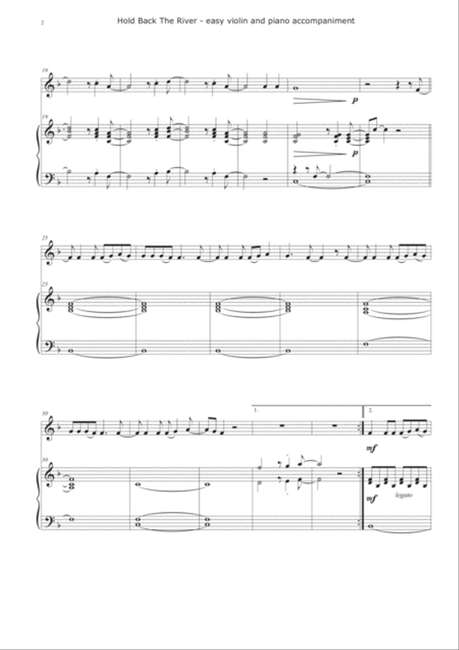 Hold Back The River Violin Solo scores gallery preview page 2