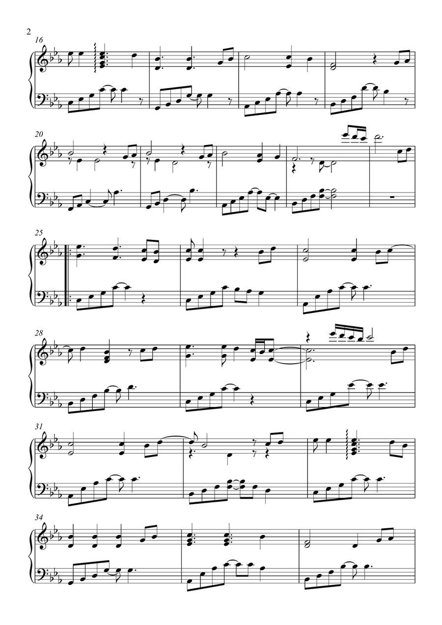 The Last Unicorn (main Theme) Piano Solo scores gallery preview page 2