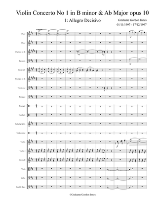Violin Concerto No 1 in B minor and A flat Major, Opus 10 - 1st Movement (1 of 3) - Score Only