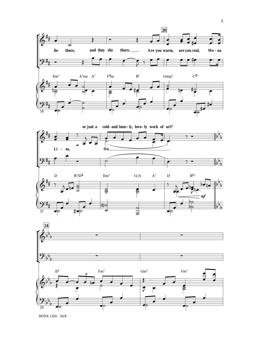 Mona Lisa 3-Part scores gallery preview page 4