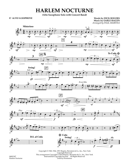 Harlem Nocturne (Alto Sax Solo with Band) - Eb Alto Saxophone