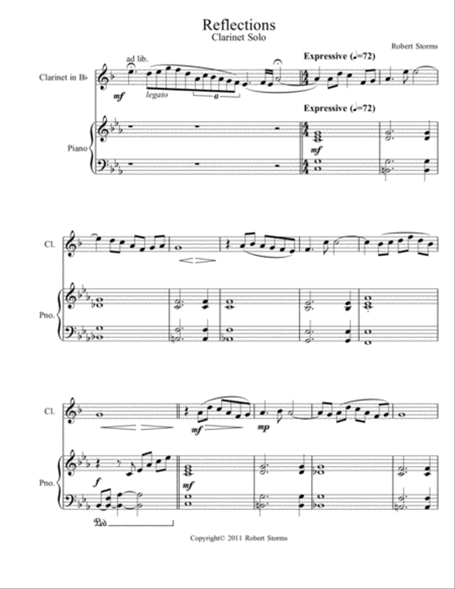 Reflections - Clarinet Clarinet Solo scores gallery preview page 2
