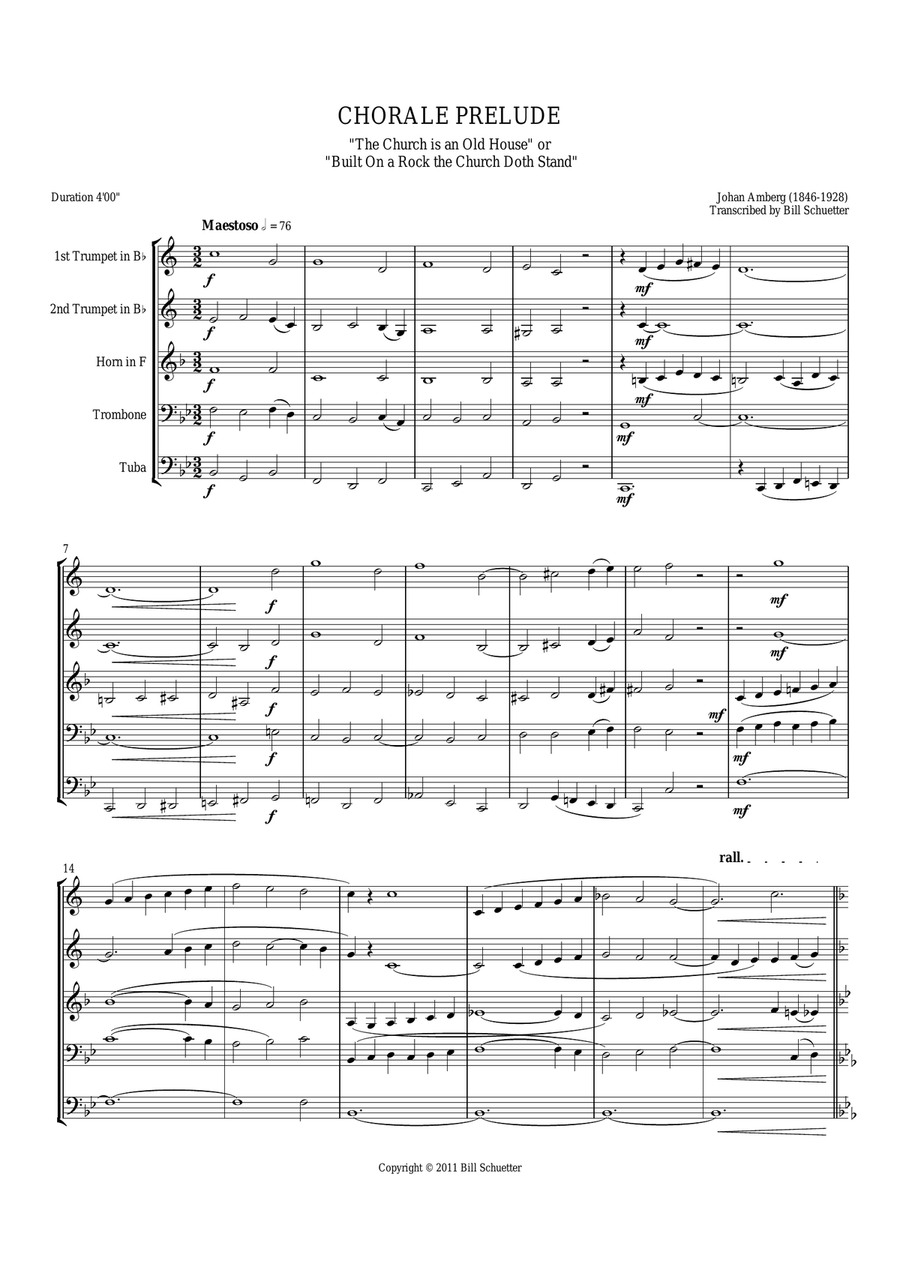 Chorale Prelude on Built on a Rock the Church Doth Stand
