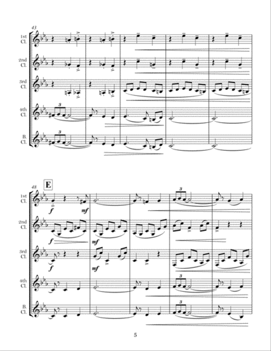 Dancing Devil (clarinet quintet) Clarinet Quintet scores gallery preview page 5