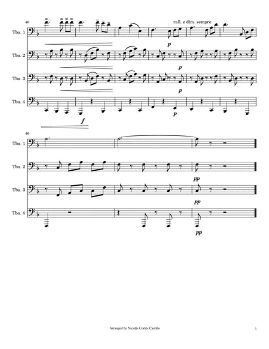 Intermezzo from Cavalleria Rusticana - Tuba Quartet Tuba Quartet scores gallery preview page 4
