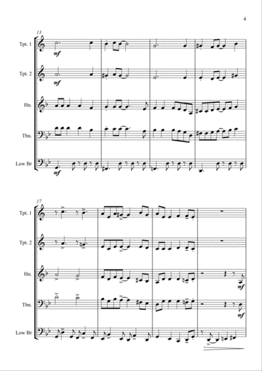 Johnny Swings On Home (When Johnny Comes Marching Home) - for Brass Quartet Johnny Swings On Home (When Johnny Comes Marching Home) - for Brass Quartet Brass Quartet scores gallery preview page 5