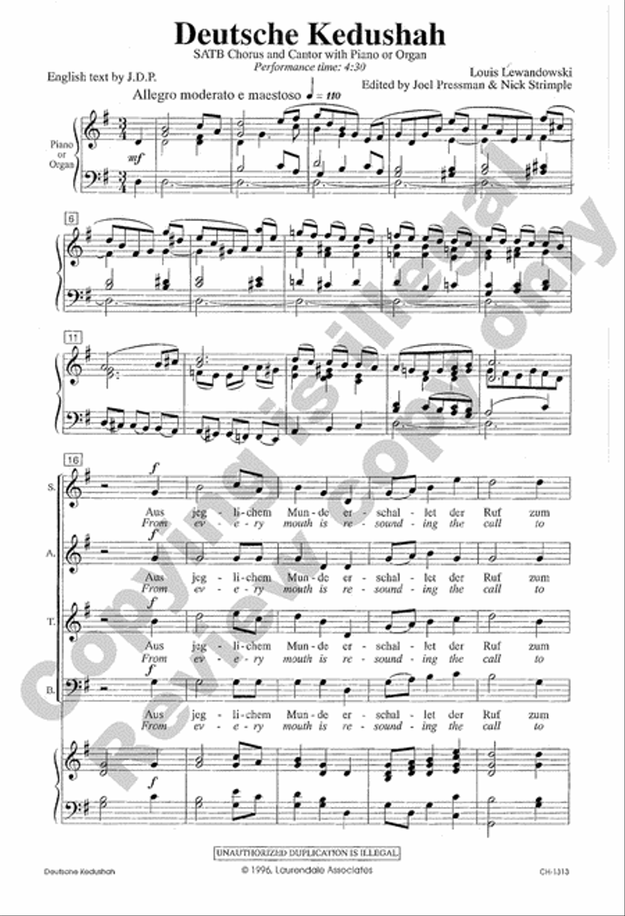 Deutsche Kedushah Deutsche Kedushah 4-Part scores gallery preview page 3