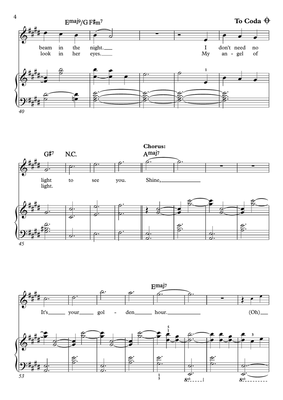 Golden Hour Piano, Vocal scores gallery preview page 4