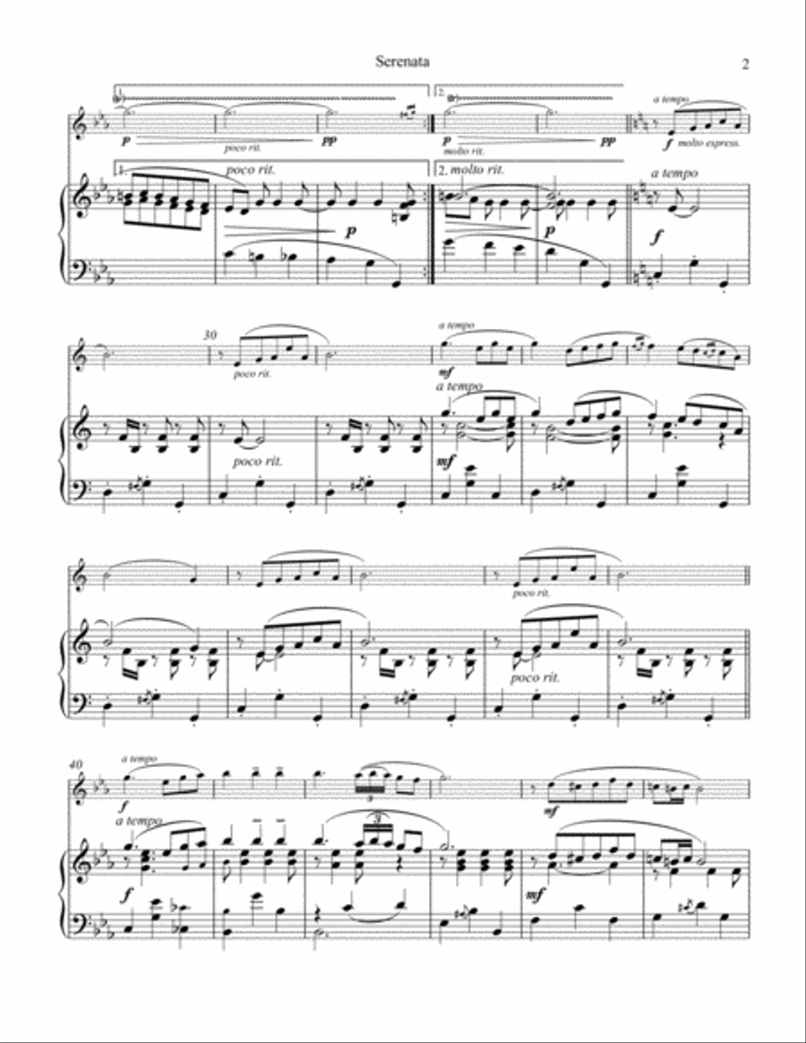 Serenata espanola for flute (violin) and piano Flute Solo scores gallery preview page 3