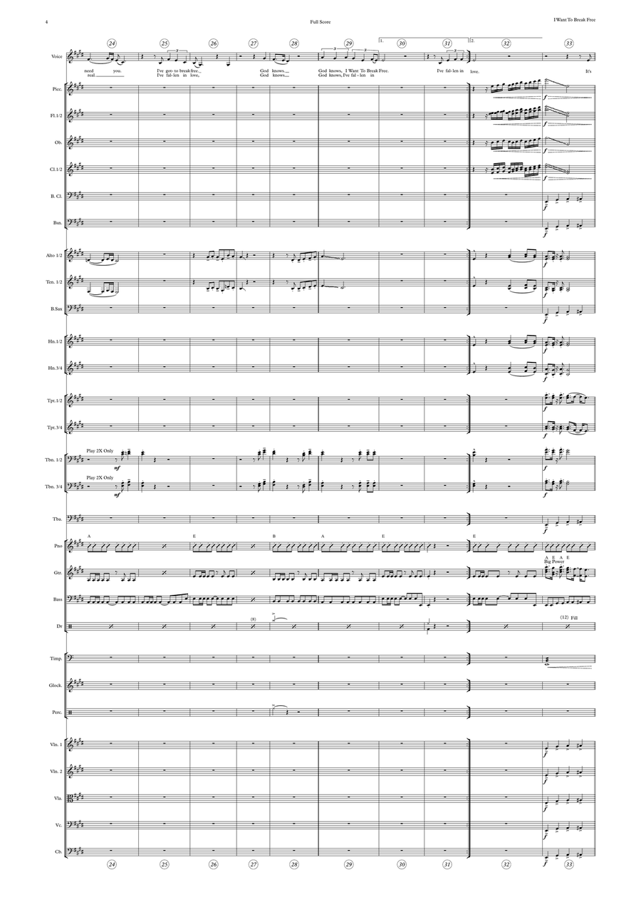 I Want To Break Free Full Orchestra scores gallery preview page 6