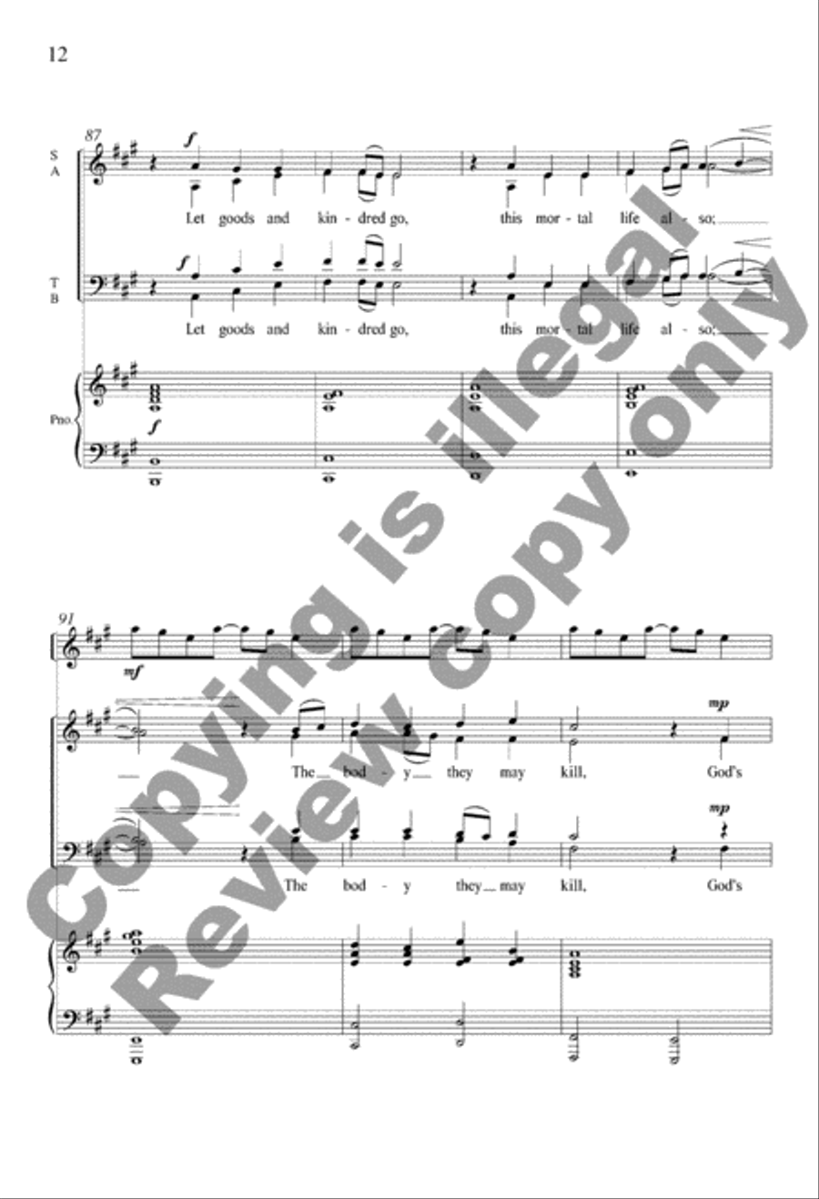 A Mighty Fortress Is Our God (SATB/Guitar/Piano Score) image number null