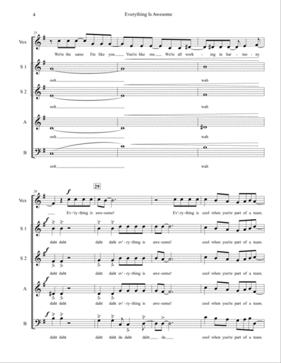 Everything Is Awesome (awesome Remixx!!!) 3-Part scores gallery preview page 4