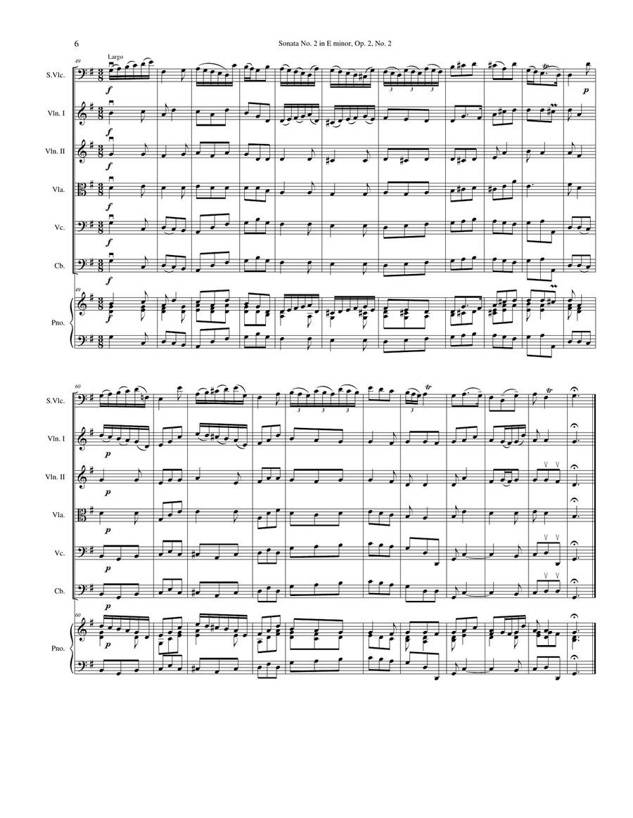 Sonata No. 2 in E Minor, Op. 2, No. 2 String Orchestra scores gallery preview page 6