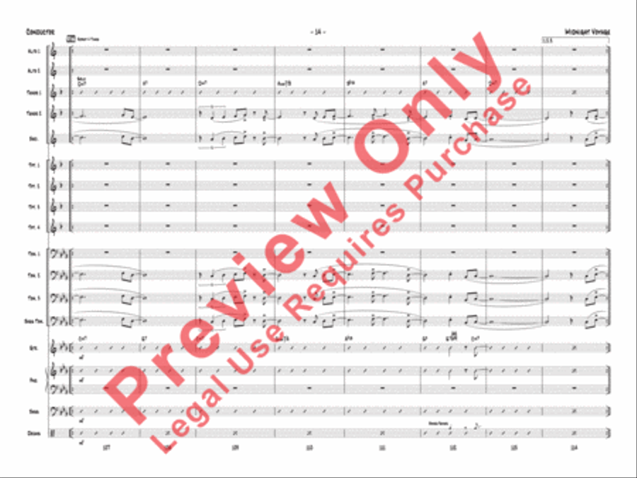 Midnight Voyage (score only) Jazz Ensemble scores gallery preview page 17