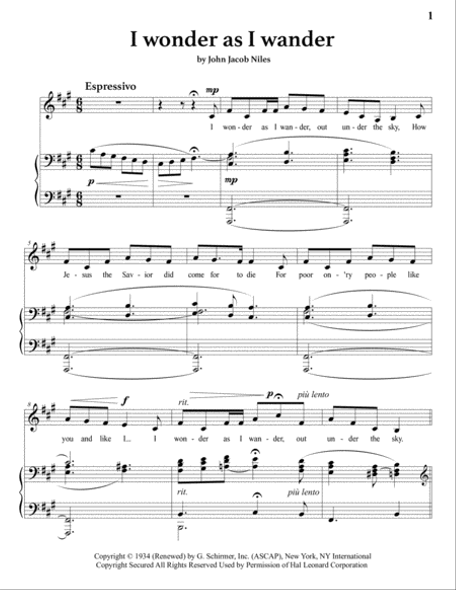 I Wonder As I Wander Voice scores gallery preview page 2