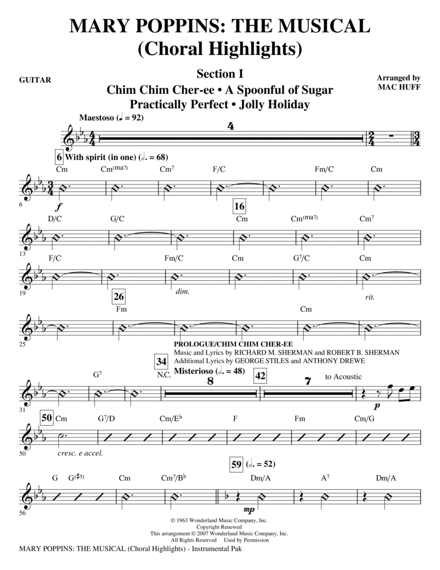 Mary Poppins: The Musical - Guitar Choir scores gallery preview page 1
